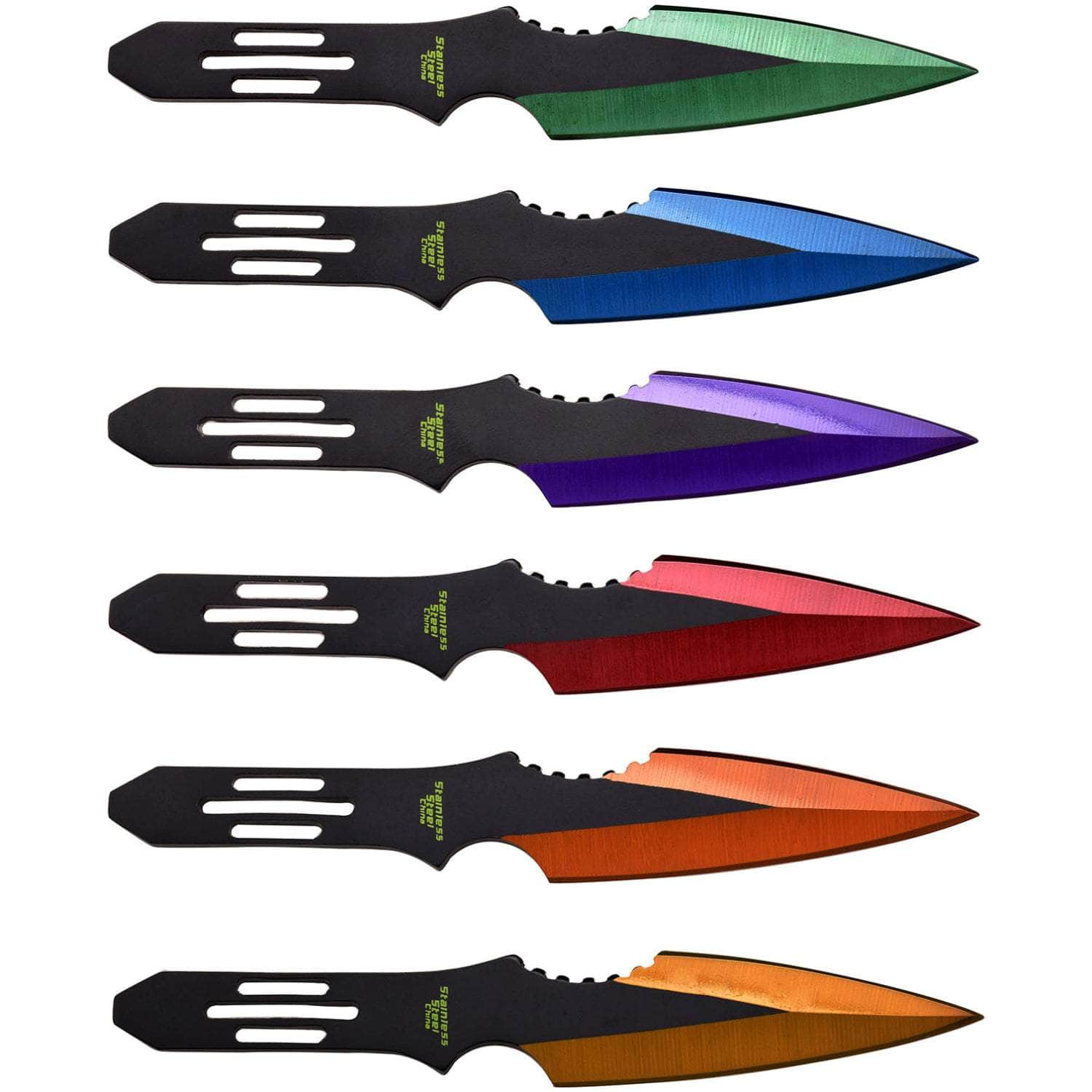 Perfect Point 6-Piece Multi-Color Throwing Knives - PP-595-6MC Cheap Sale Footlocker Pictures