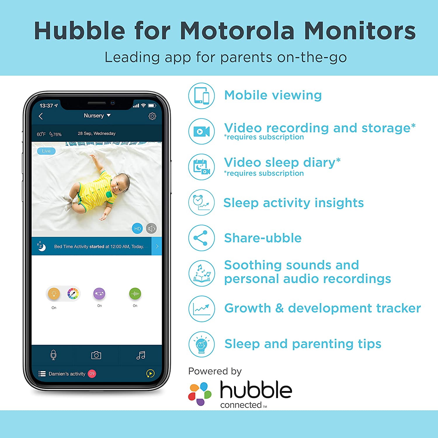 Motorola Halo+ Video Baby Monitor - Infant Wi-Fi Camera with Overhead Crib Mount - 4.3-Inch Color Screen with Infrared Night Vision and Intercom (Refurbished) 2025 New