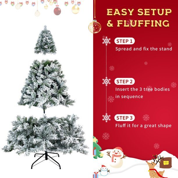 7.5 Ft. Hinged Artificial Fir Christmas Tree Outlet Choice