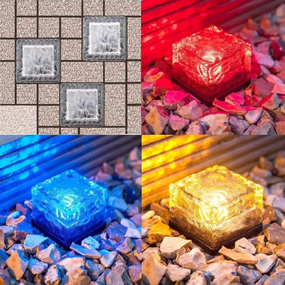 4-Pack: Solar Glass Brick Light High Quality For Sale