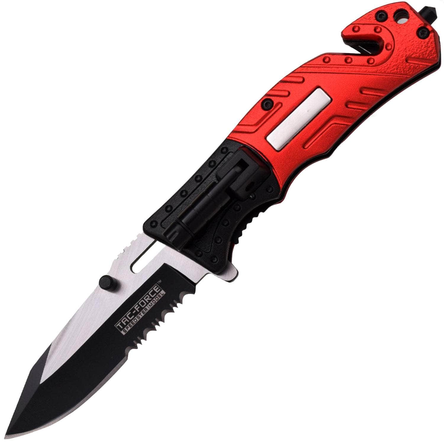 Tac-Force Firefighter Rescue Flashlight Knife, 3.25 Assisted Blade, Aluminum Handle - TF-835FD Shop Offer For Sale