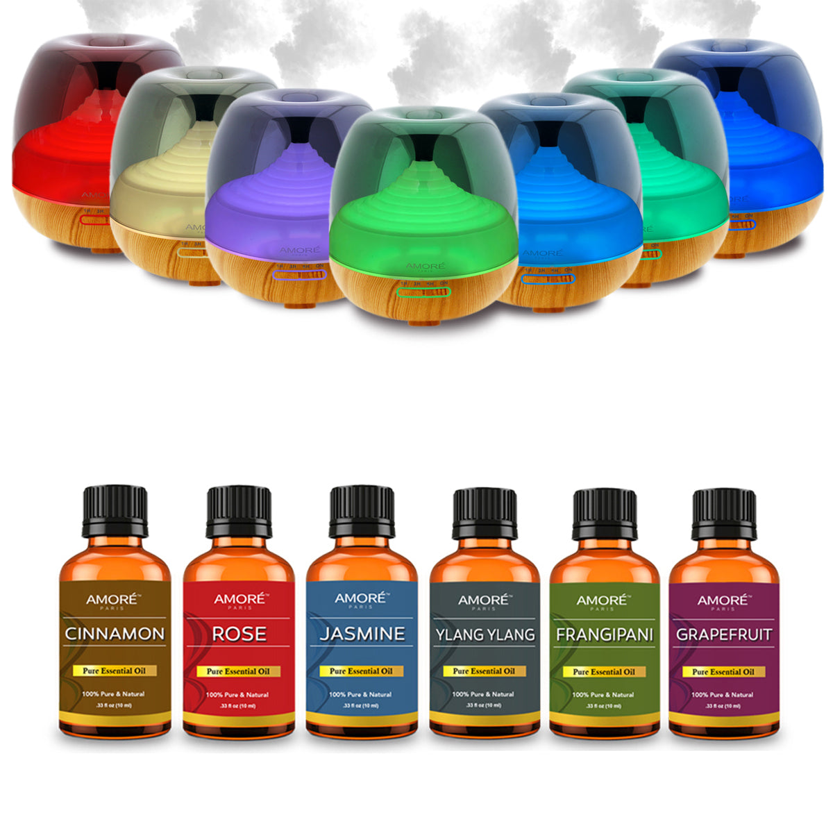 7-Piece: Premium Ultrasonic Aromatherapy Cool Mist Humidifier Diffuser with Essential Oil Gift Set Discount Visit New