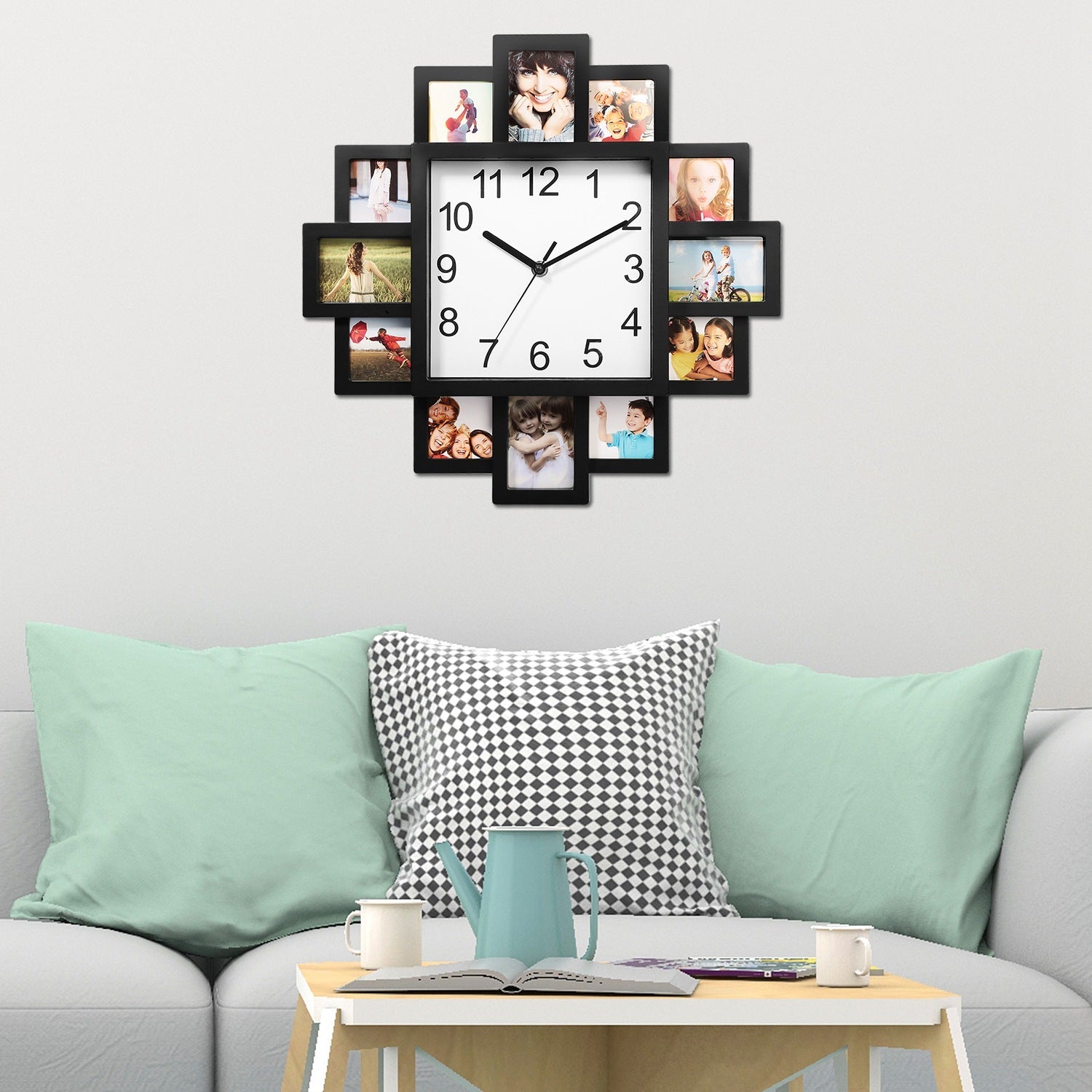 12-Picture Display Wall Clock Tumblr Cheap Pice