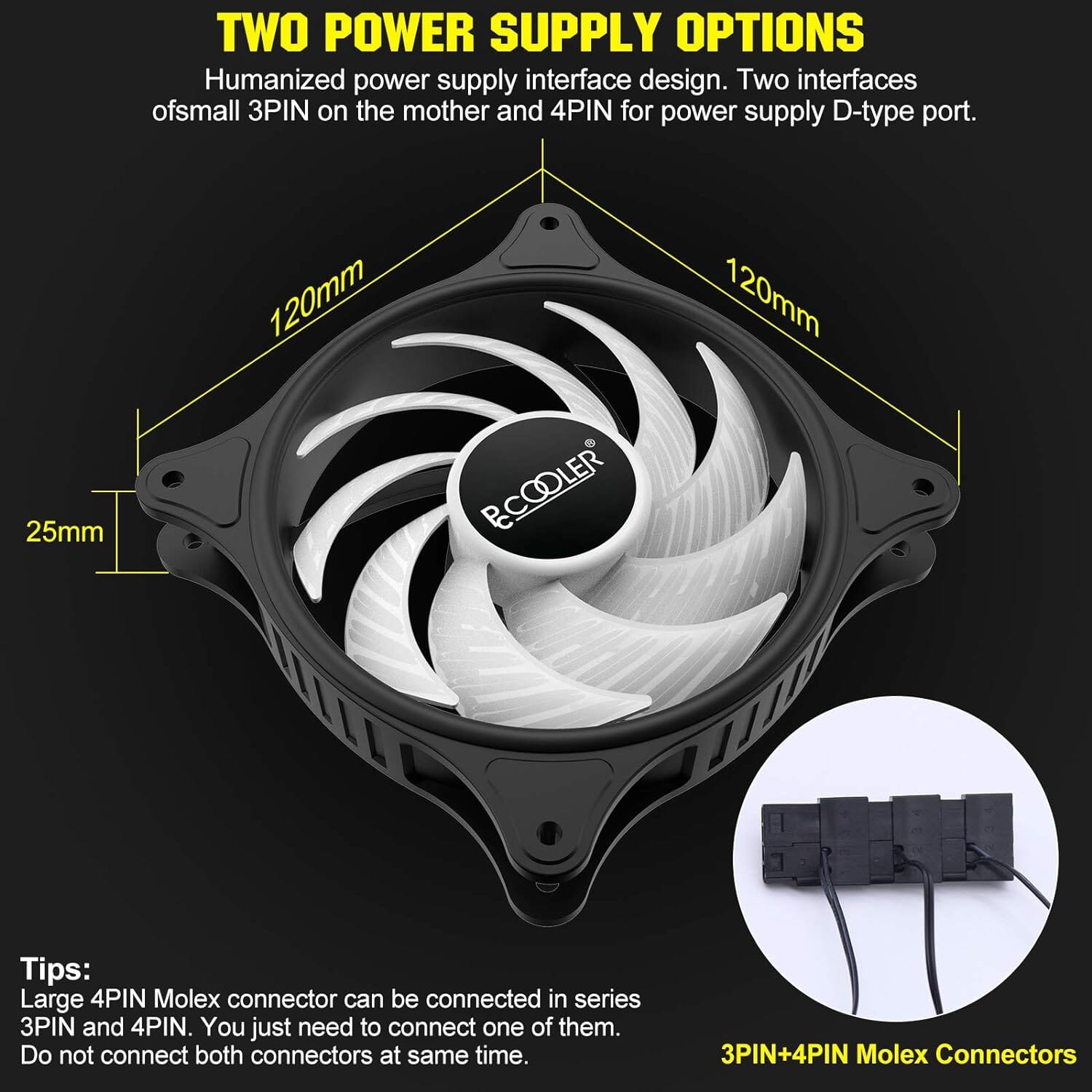 PCCOOLER 120MM Case Fan 3 Pack FX120 High Performance Cooling PC Fans  (Refurbished) Discount Supply