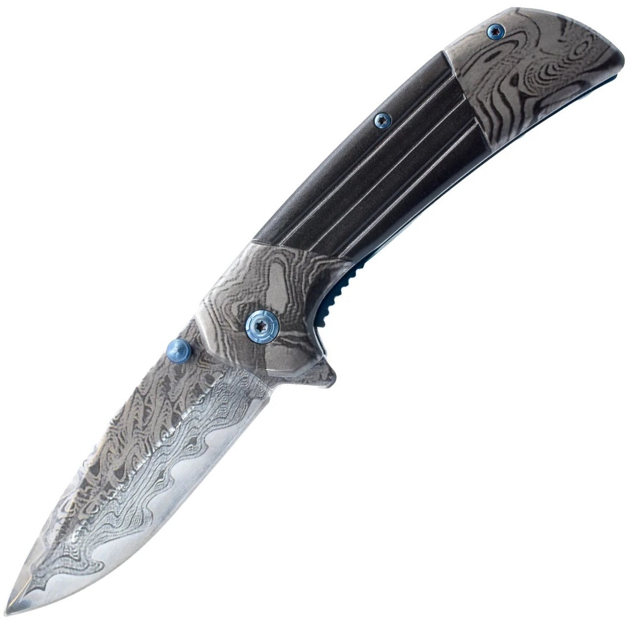 7.75 Titanium & Damascus Folding Knife Finishline Online