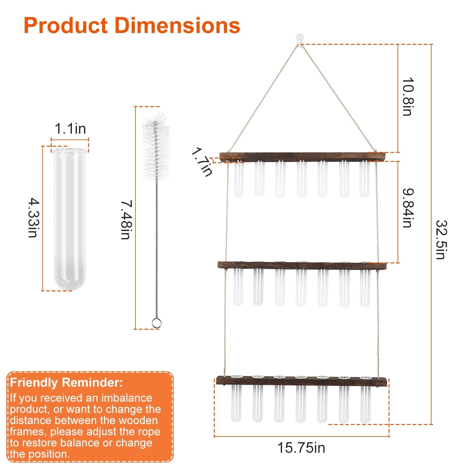 3-Tier Wall Hanging Glass Tube Planter Outlet Buy