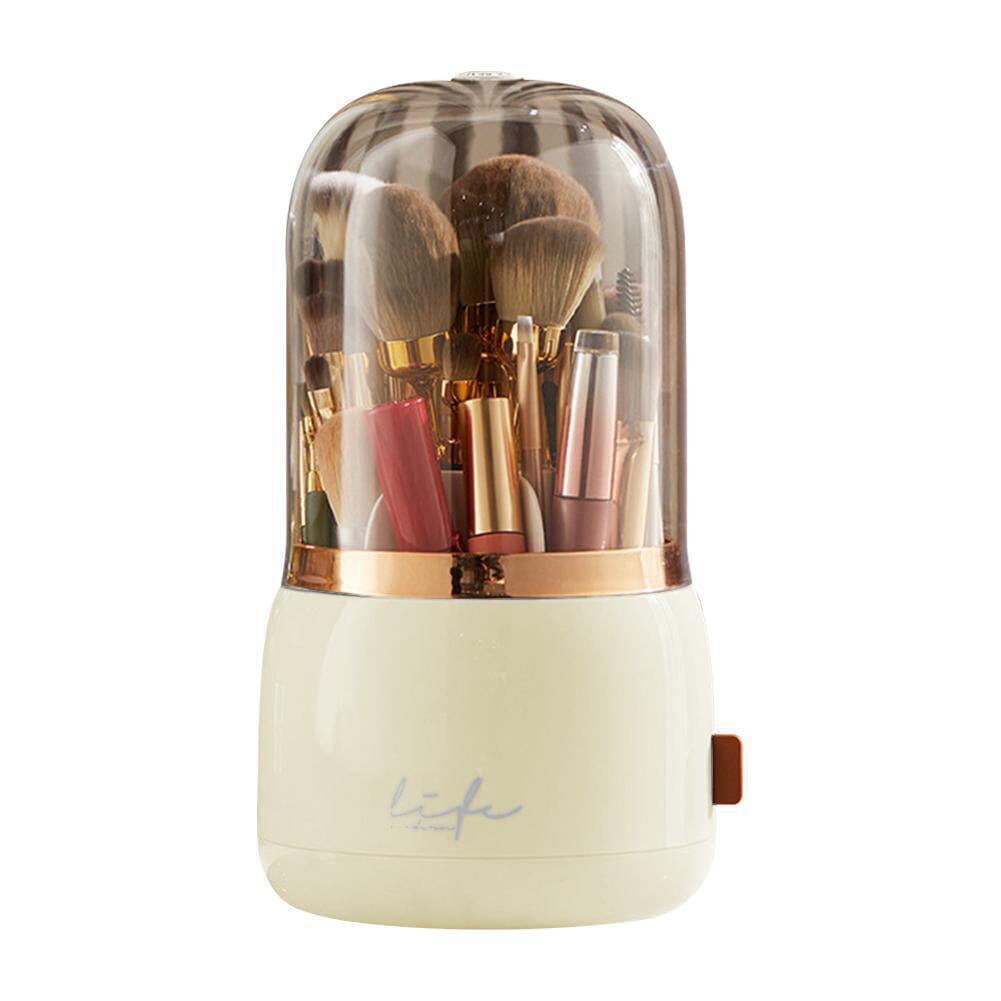 360∞ Rotating Makeup Brush Holder with Lid Makeup Organizer Under 70 Dollars