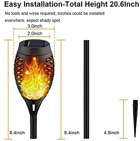 8-Pack: Solar Torch Light with Flickering Flame Footlocker Pictures Online