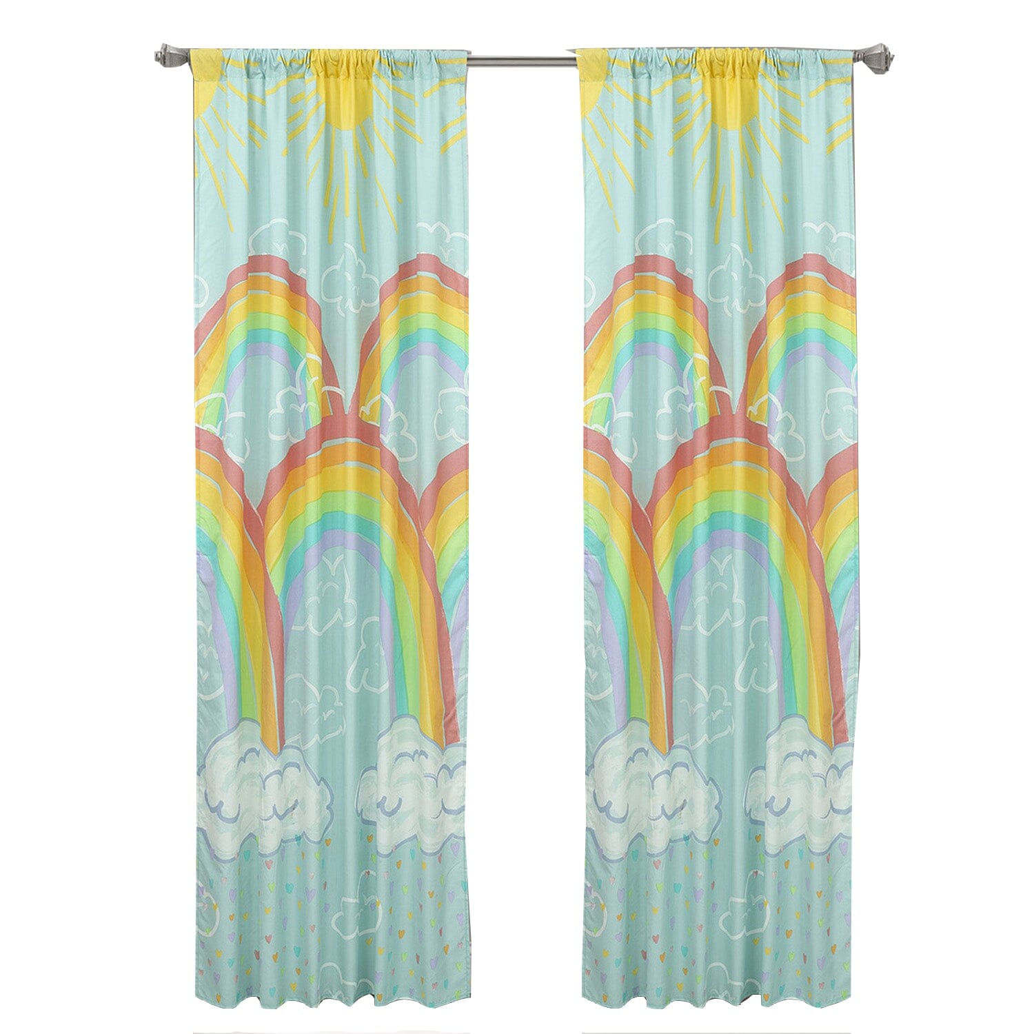 Kidz Mix Rainbow Clouds Window Panel Pair Pay With Paypal Cheap Online