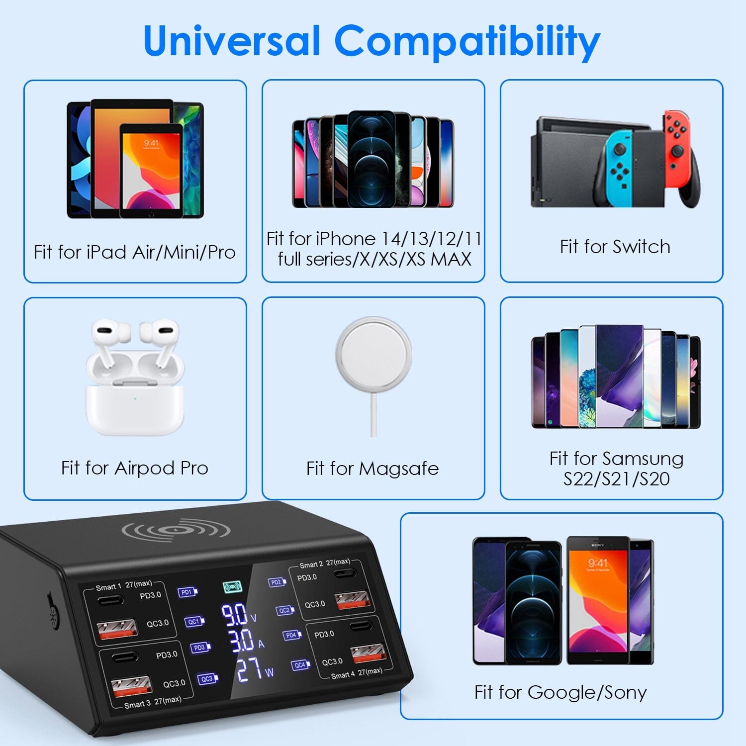 100W USB Charging Station 8-Port Charging Hub Discount Ebay