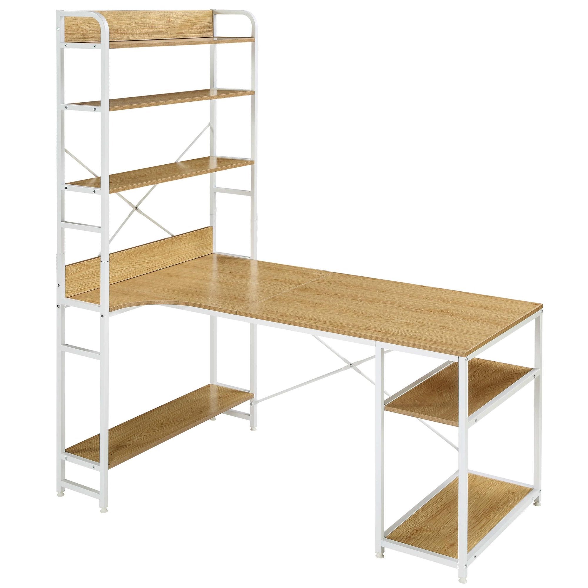 Computer Desk with 4 Tier Storage Shelves Large L-Shaped Clearance Shop