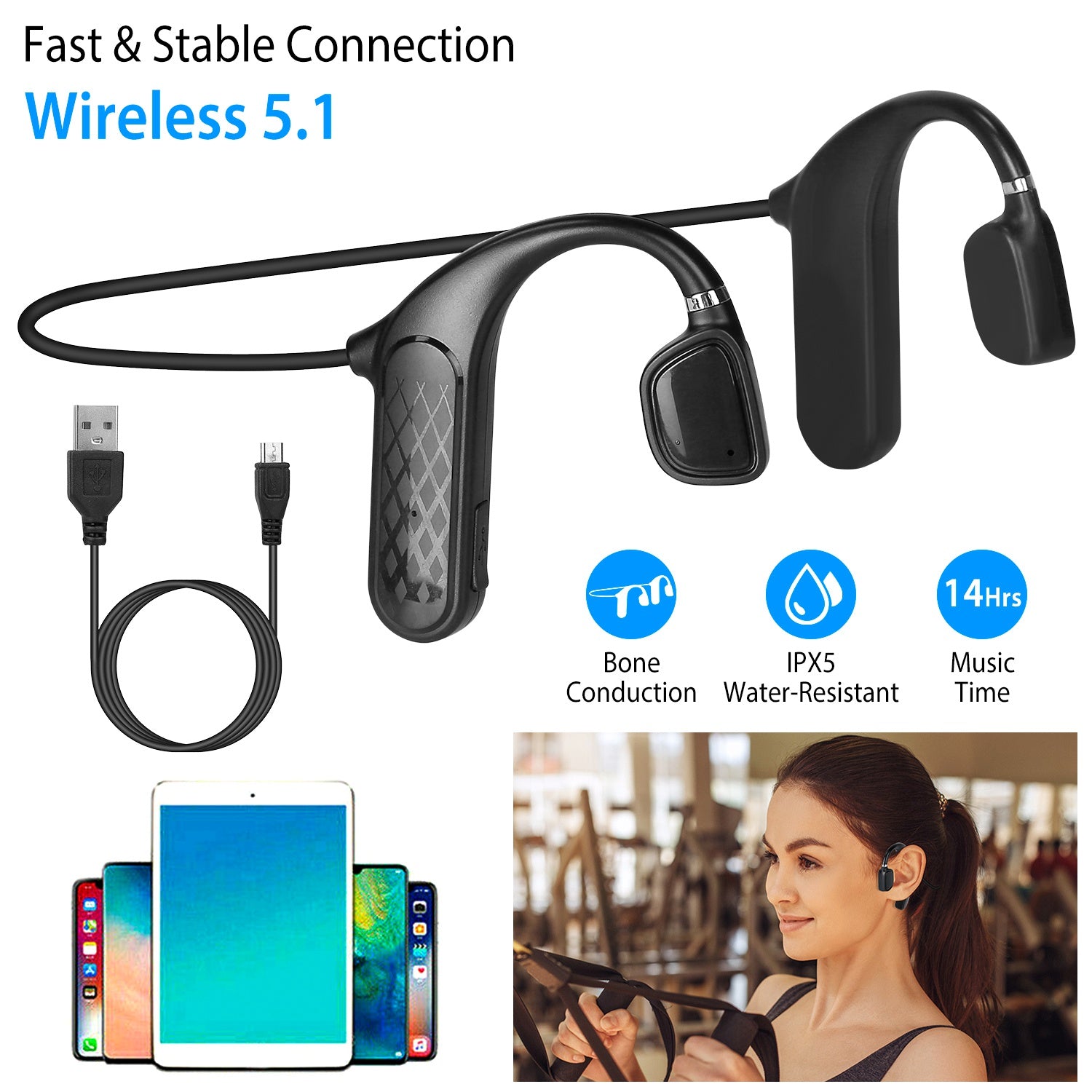 Wireless V5.1 Open-Ear Bone Conduction Earphones Sale Finishline