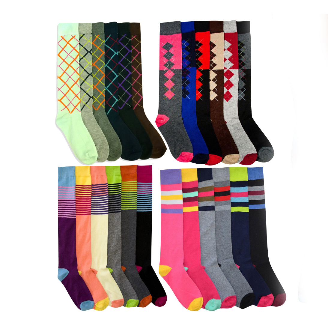 6-Pack: ToBeInStyle Women's Knee High Socks Outlet Pices