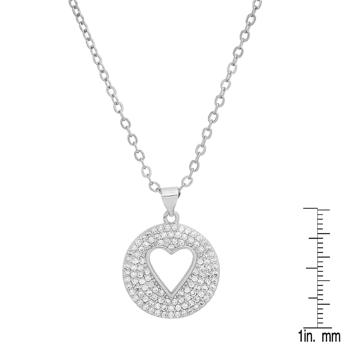 Ladies 18k Gold Plated Brass Simulated Diamonds Round Heart Pendant Sale With Paypal