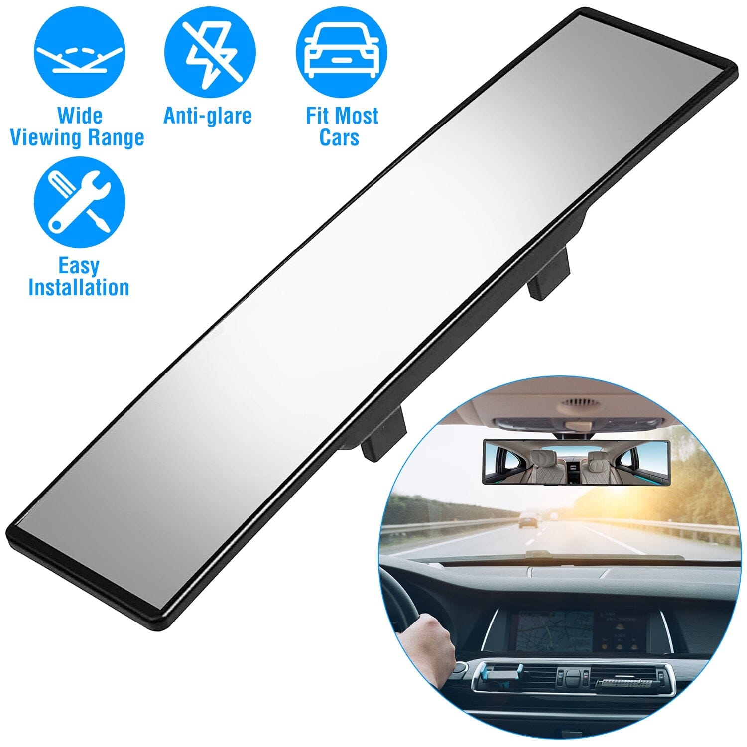 11.4-Inch Interior Clip-On Curve Car Rearview Mirror Enjoy For Sale