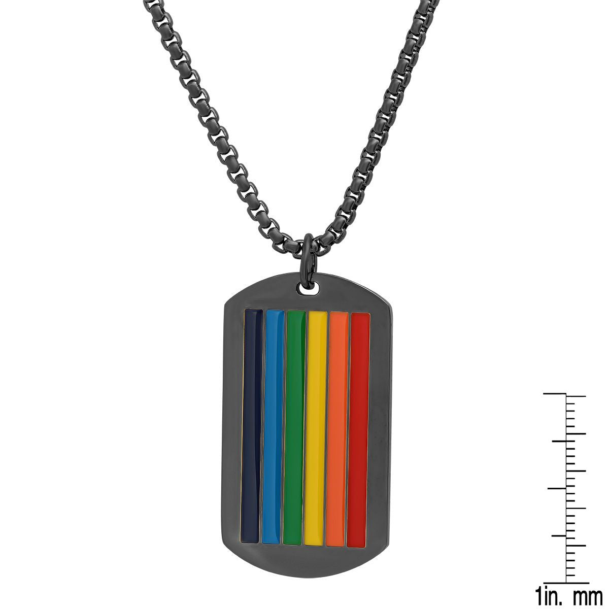 Men's Stainless Steel Rainbow Pride Dog Tag Pendant Outlet Geniue Stockist