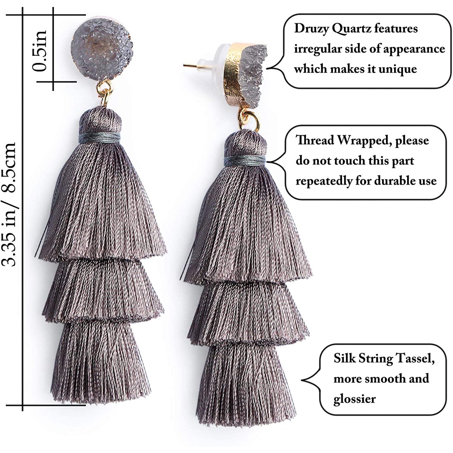 Me&Hz Colorful Layered Tassel Earrings Discount The Cheapest