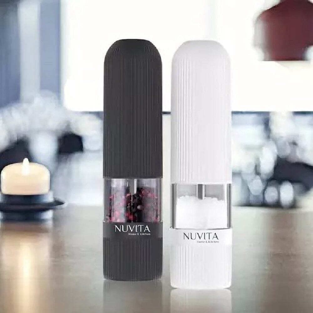 2-Pack: Nuvita Black and White Electric Salt and Pepper Grinder Soft Feel Outlet Largest Supplier