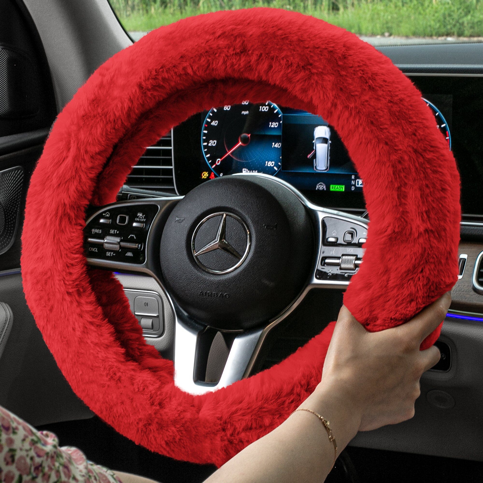 Doe16 Faux Rabbit Fur Steering Wheel Cover Outlet Choice