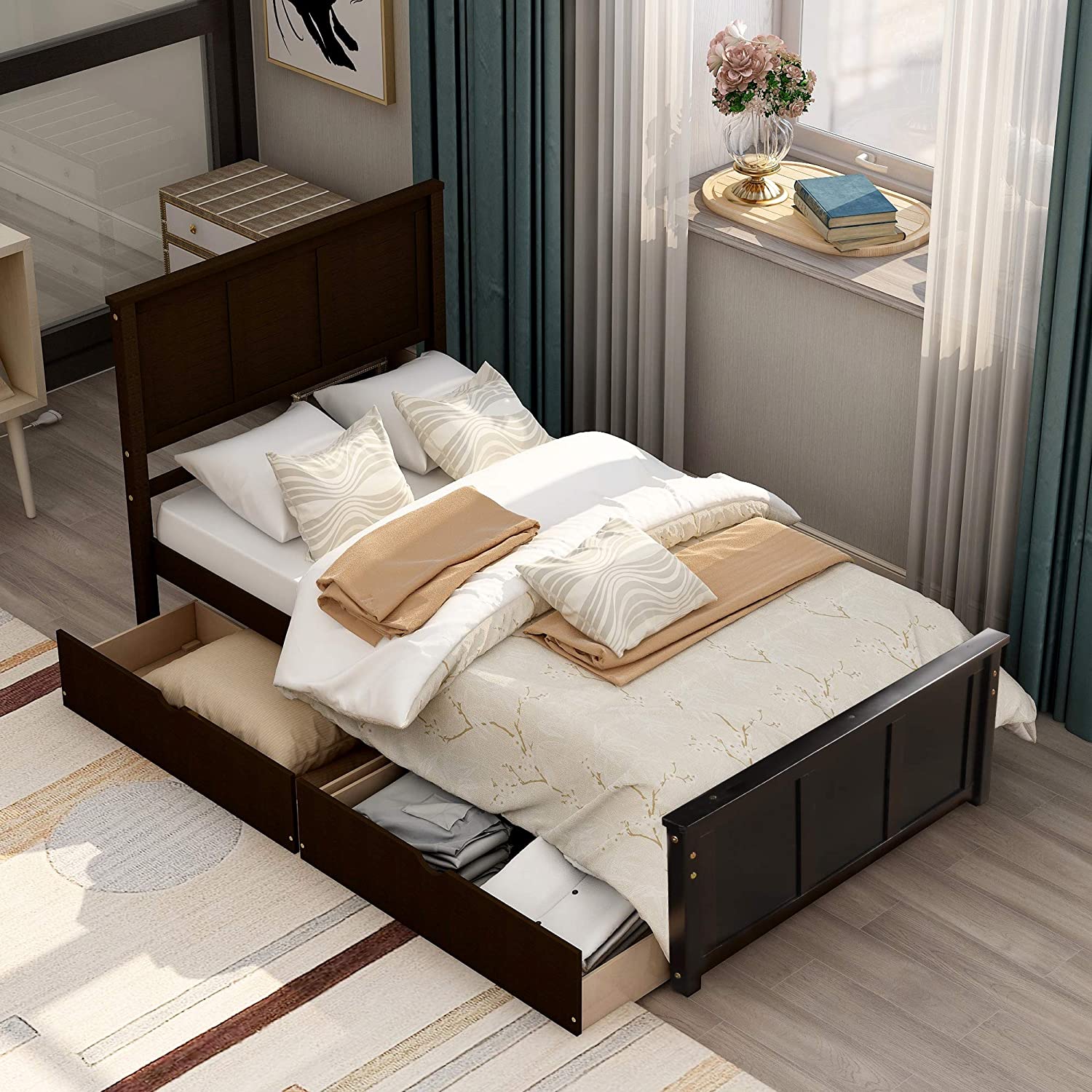 Twin Size Platform Bed with Two Drawers Buy Cheap 2025