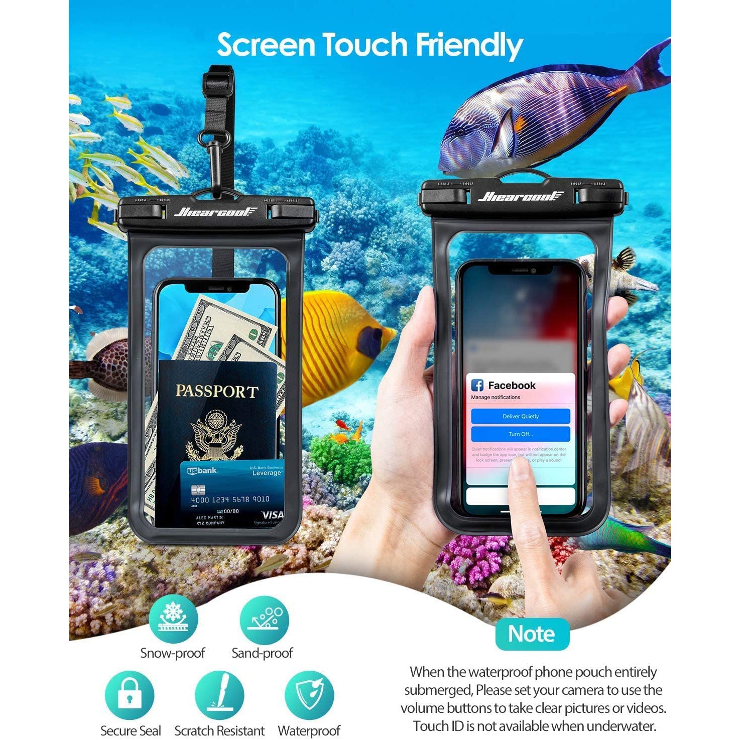 2-Pack: Universal Mobile Phone Waterproof Case Cheap Good Selling