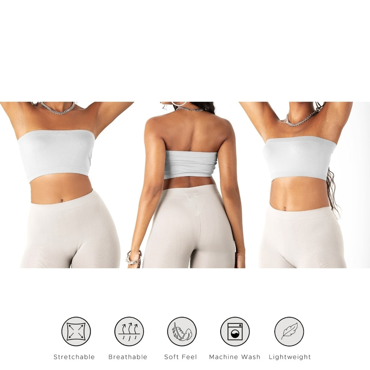 3-Pack: Women's Seamless Strapless Bandeau Crop Tube Top Bra Bralettes Sale Reliable