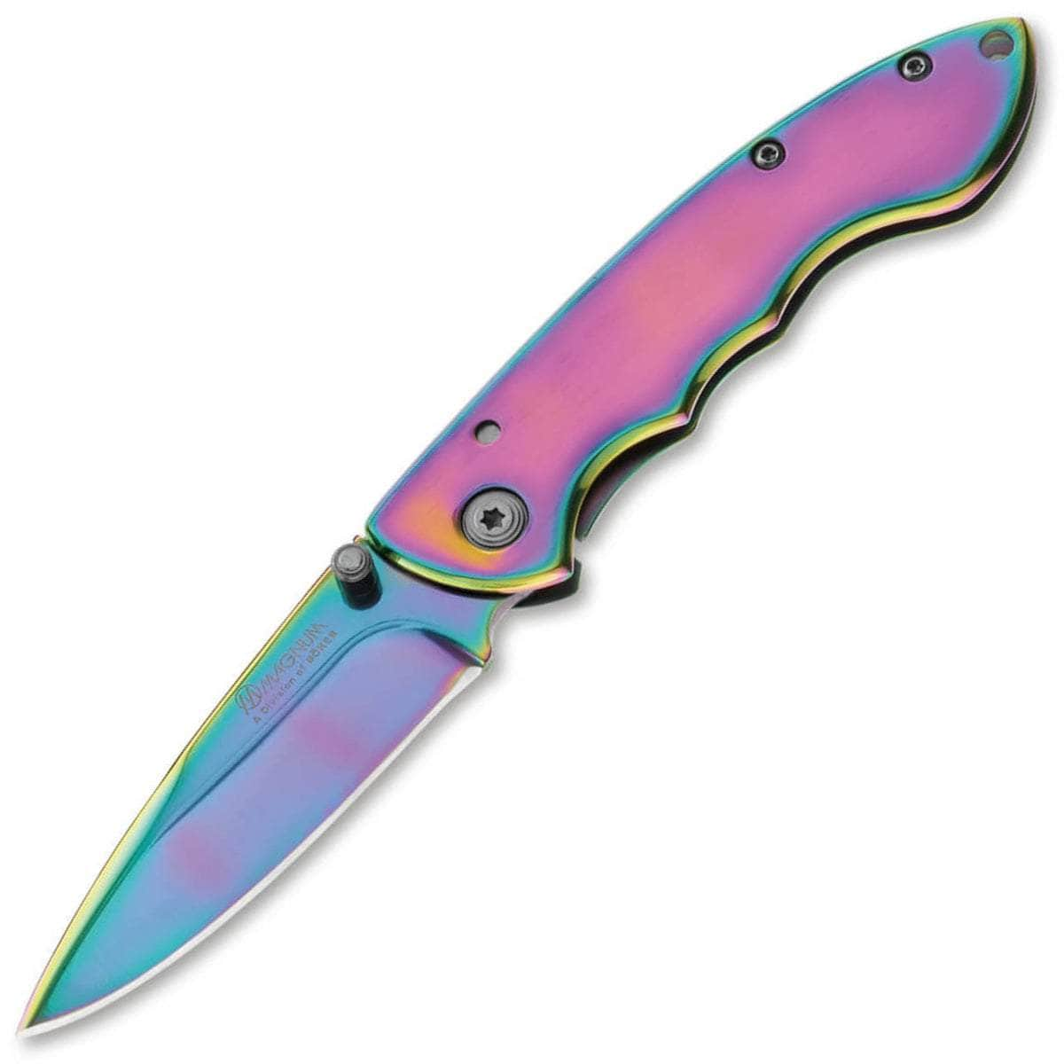 Boker Magnum Blaze, 2.87 Rainbow Blade, Rainbow Steel Handle - 01MB255 2025 Unisex