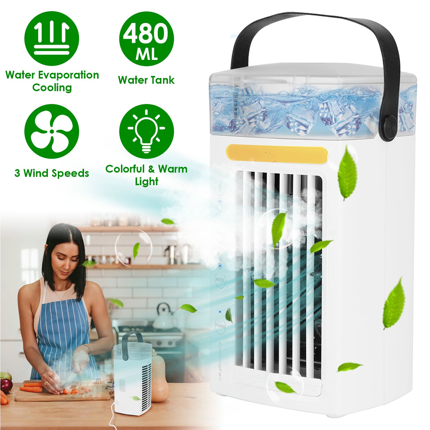 4-in-1 Evaporative Air Cooler Water Mist Cooling Fan Discount 2025 New