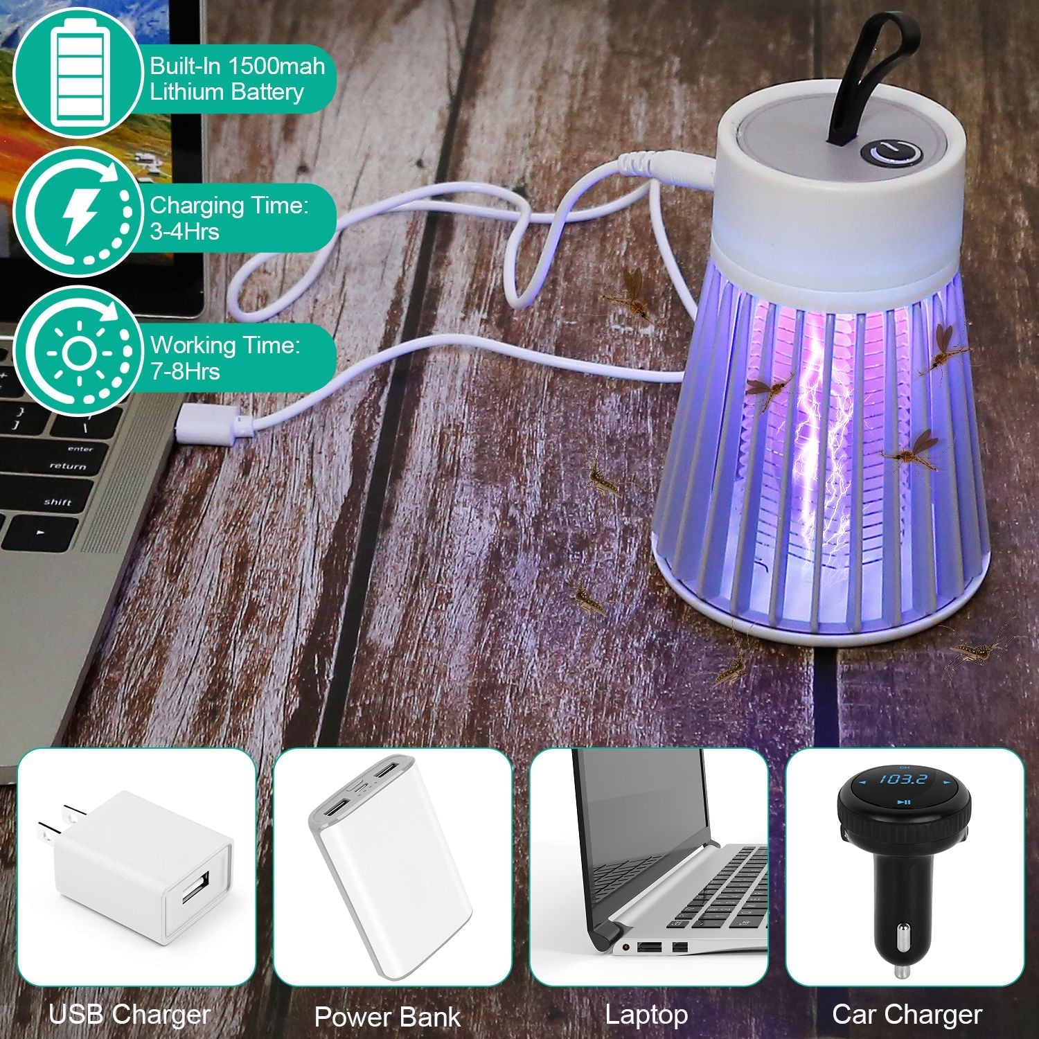 Portable LED Electric Bug Zapper Mosquito Insect Killer Lamp Sale Professional