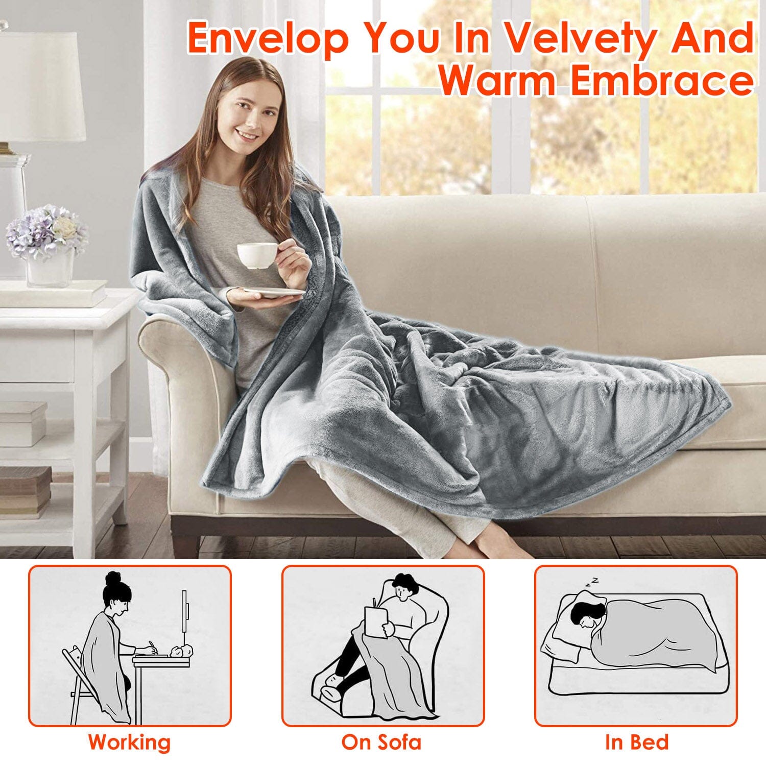 Electric Heated Throw Flannel Heated Blanket Reliable Sale Online