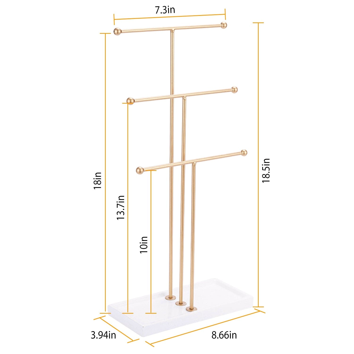 3-Tier Gold Metal Tabletop Jewelry Tree Stand Sale Original