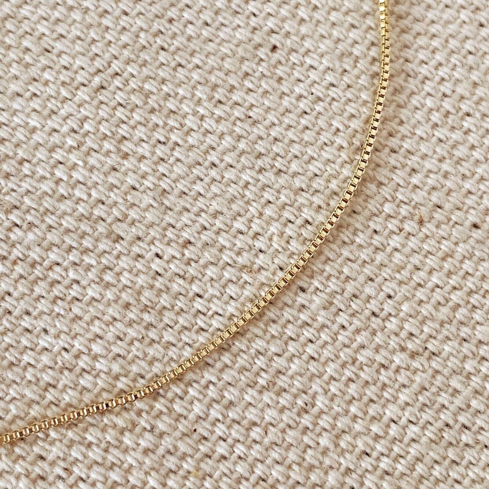 18K Solid Gold Box Chain Necklace Unisex Popular Sale Online