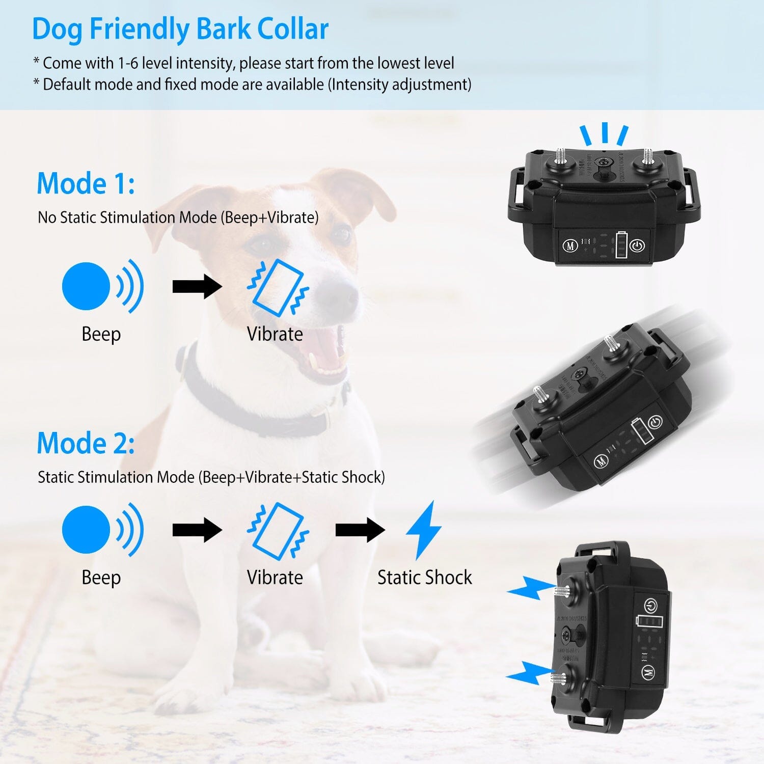 Rechargeable Waterproof Beep Vibration Static Stimulation Bark Stopper Buy Cheap Brand New Unisex