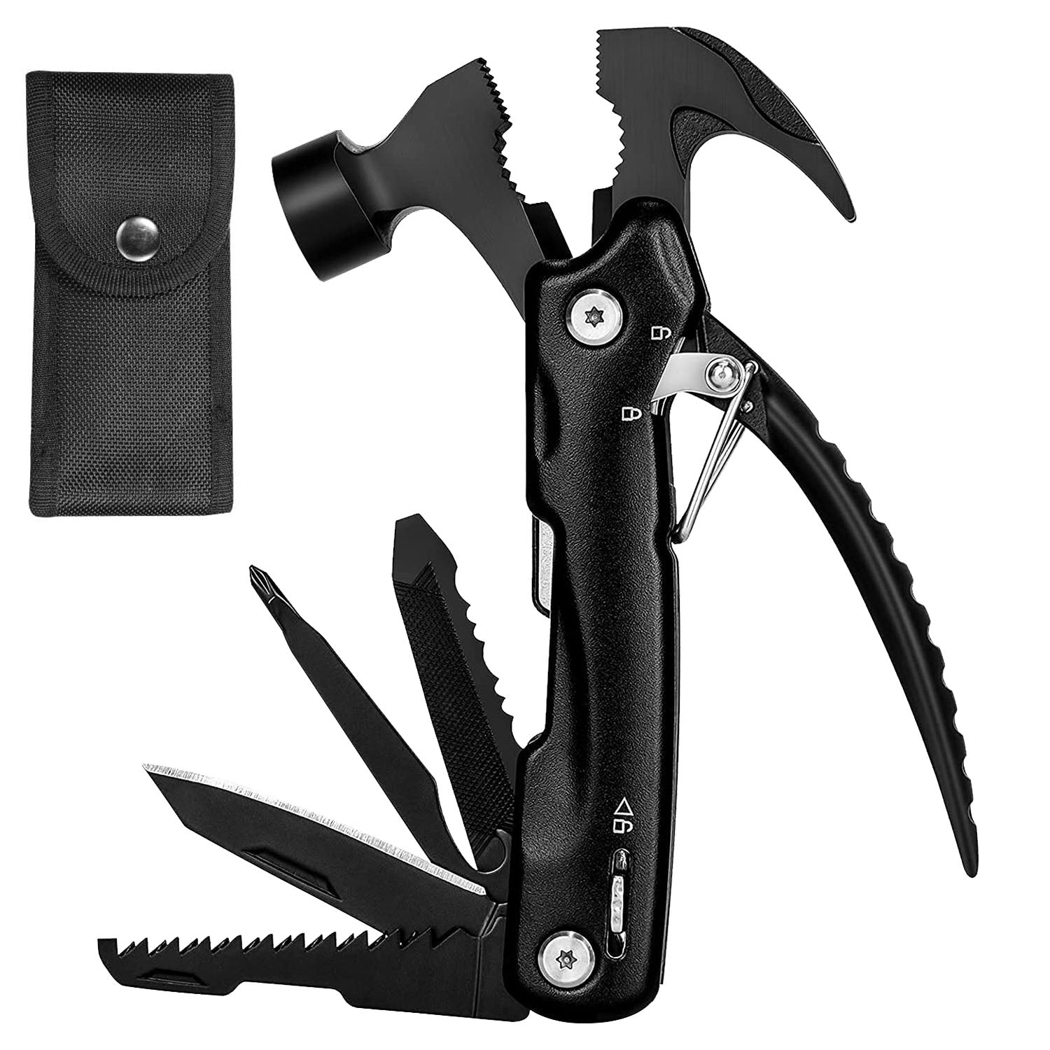 12-in-1 Stainless Steel Portable Hammer Multitool Outlet Footaction