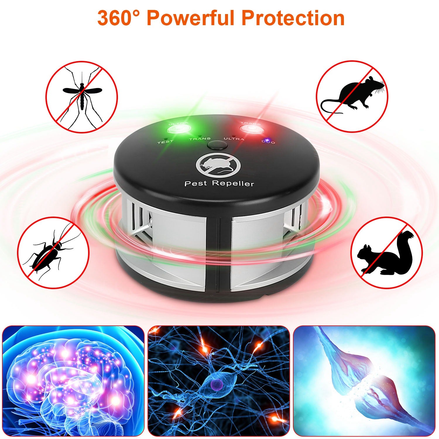 360° Ultrasonic Pest Repeller Electronic Plug-in Pest Control Free Shipping Cheap Pice