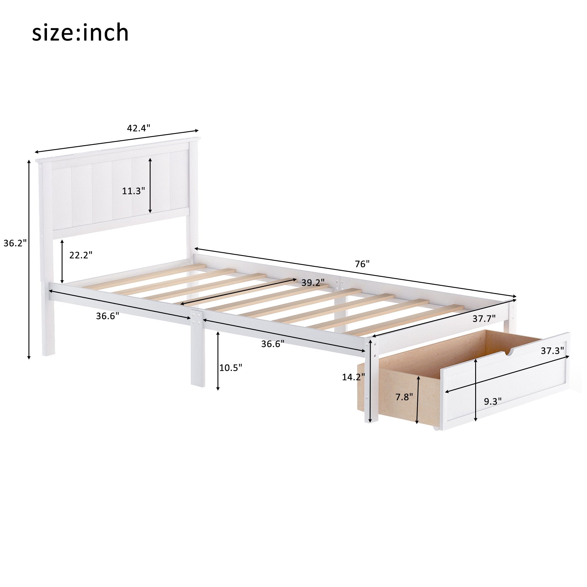 Twin Size Platform Bed with Storage Discount Order