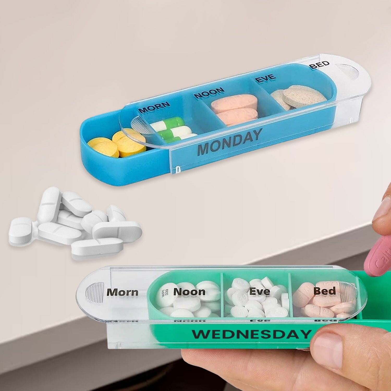 4 Times A Day, Black 7 Day Stackable Daily Pill And Medicine Organizer Buy Cheap Shop
