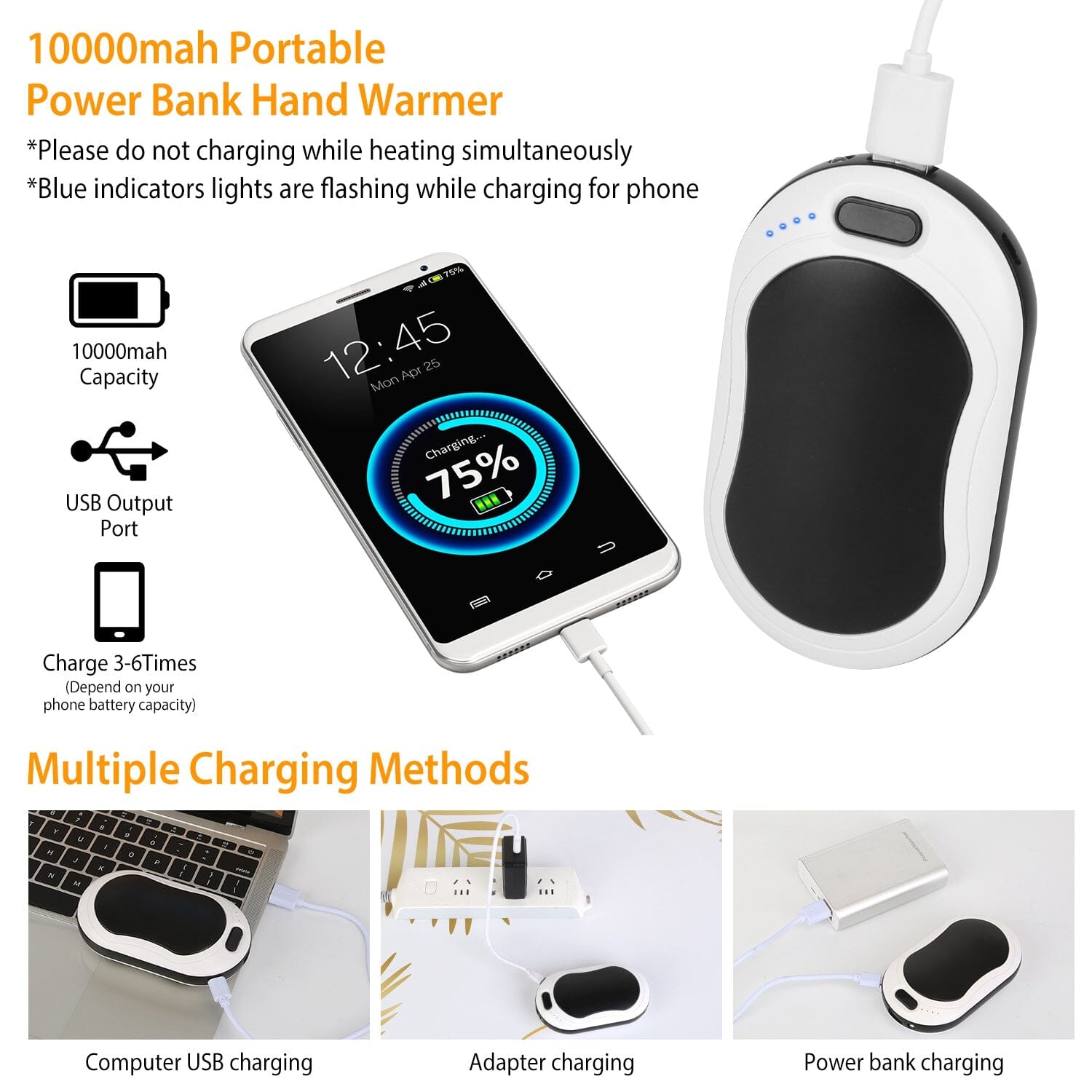 10000mAh Power Bank Rechargeable Pocket Warmer Double-Sided Heating Buy Cheap Affordable