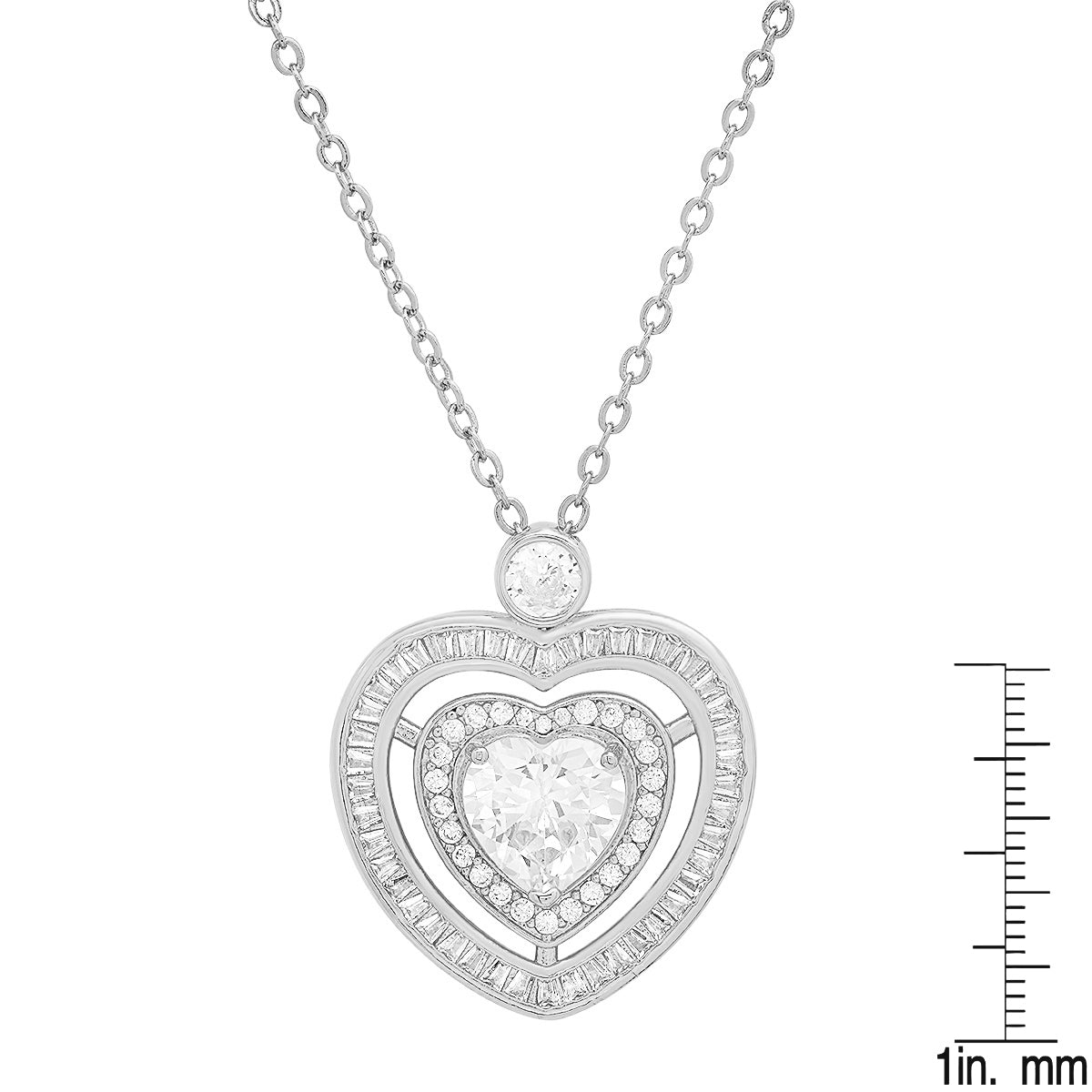 Ladies 18k Gold Plated Brass Simulated Diamonds Heart Pendant Cheap Sale Low Cost