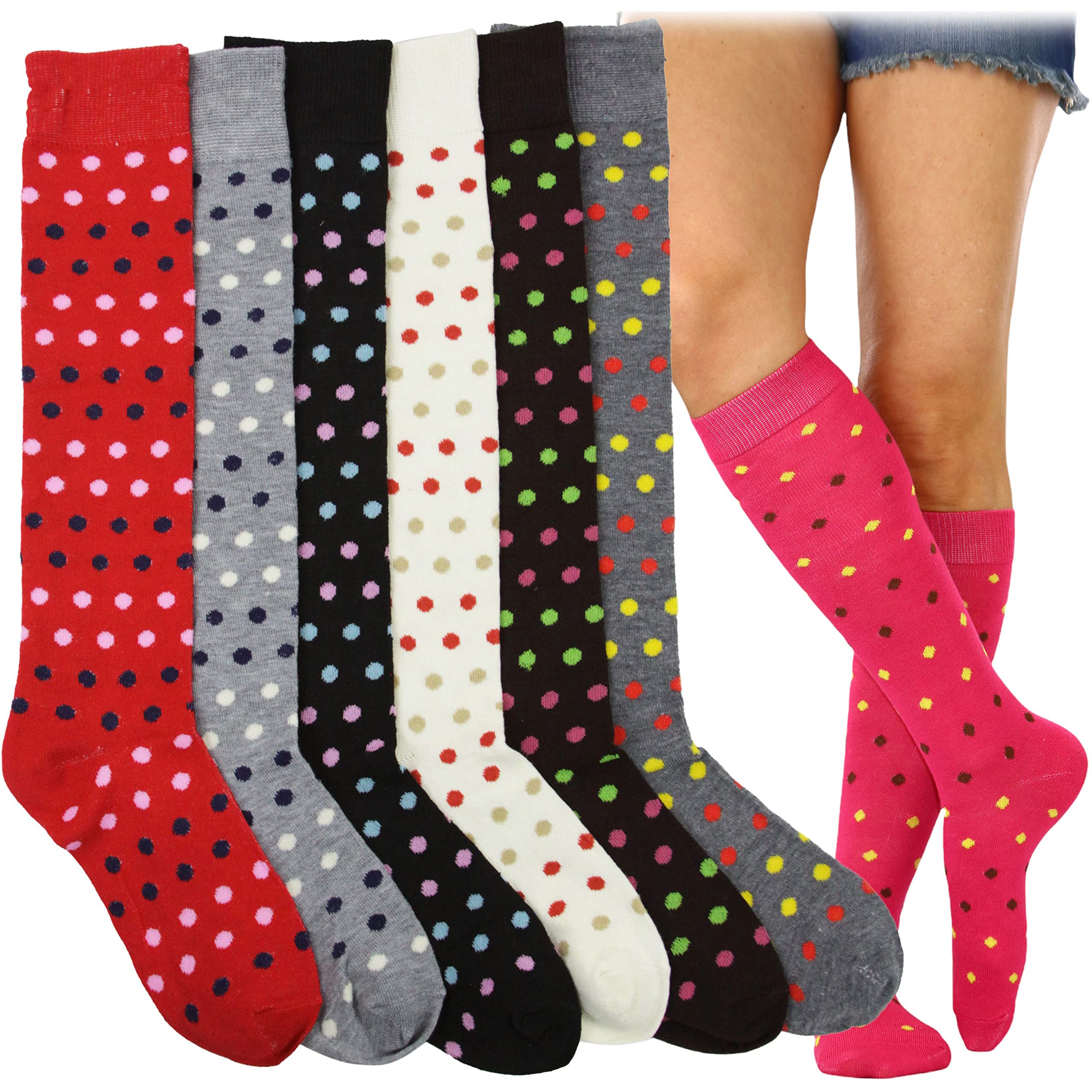 6-Pack: ToBeInStyle Women's Knee High Socks Outlet Pices