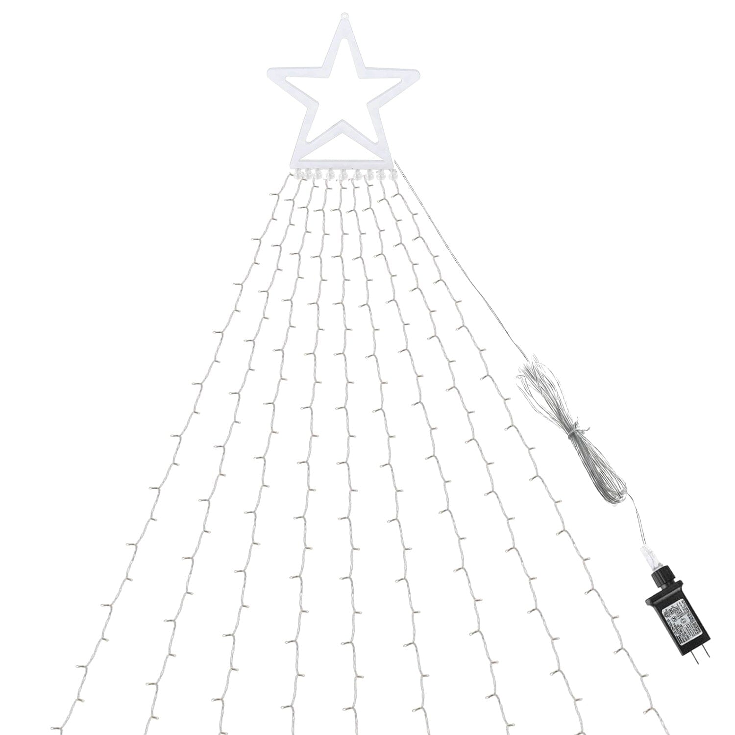 Christmas Hanging Waterfall String Light with Topper Star With Credit Card Free Shipping