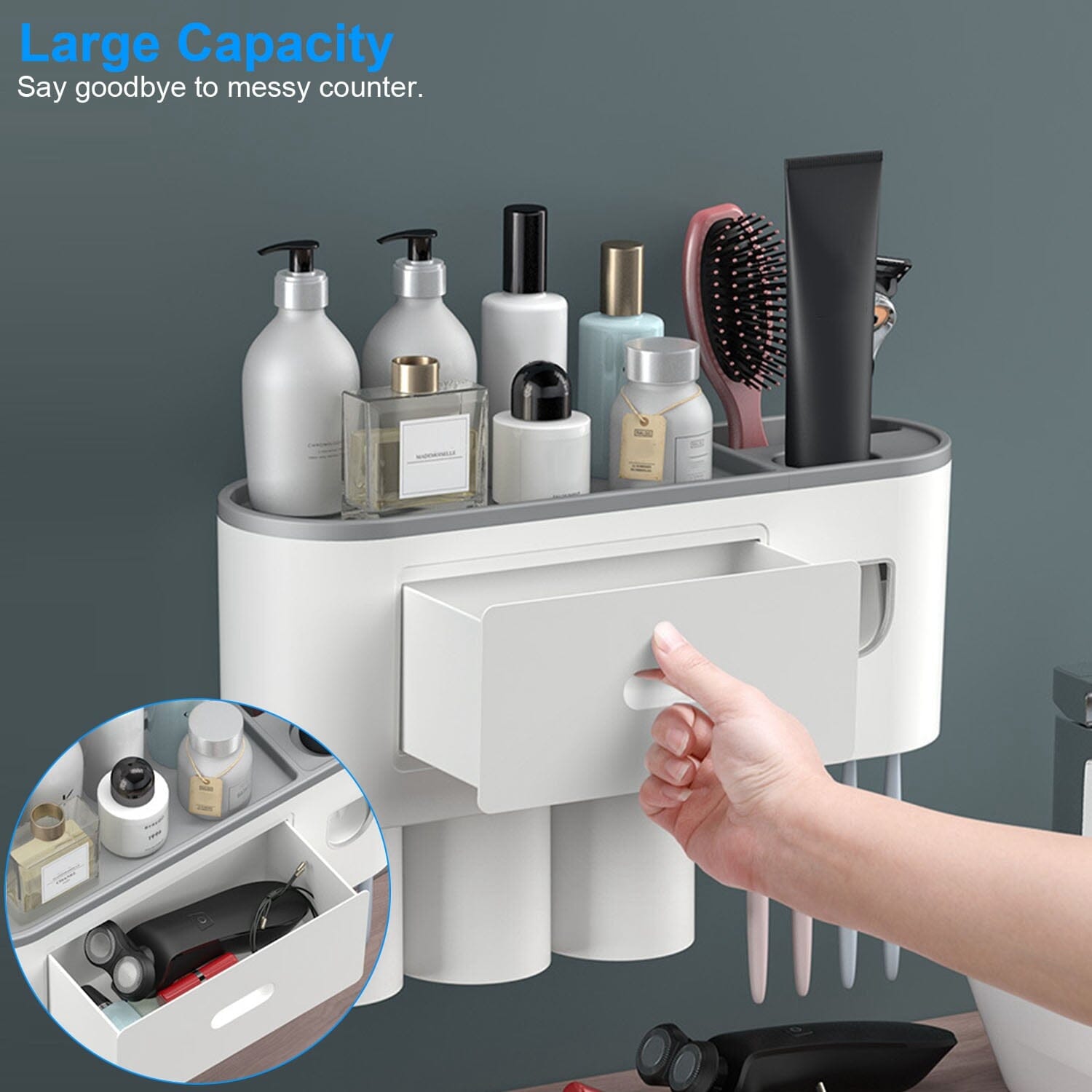 Multifunctional Wall Mount Toothbrush Holder Rack Organizer Clearance Cheap Online