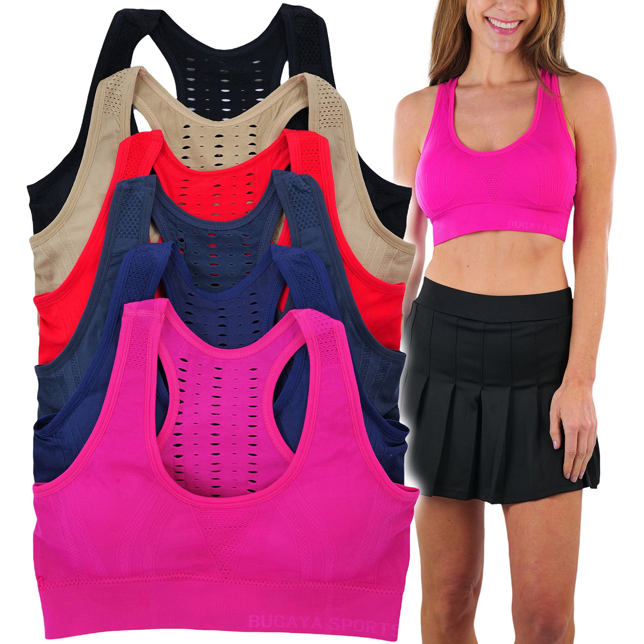 6-Pack: ToBeInStyle Women's Comfortable and Supportive Racerback Sports Bras Discount Tumblr