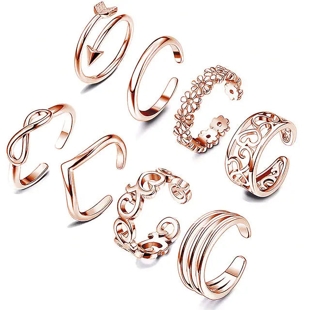 6-Pieces: Adjustable Open Toe Ring Band Buy Cheap Best Store To Get