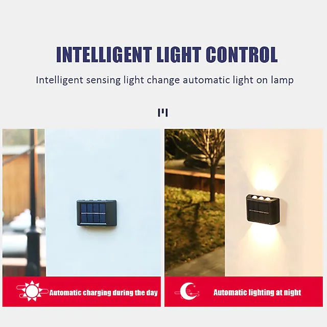 2-Pieces: Outdoor Wall Light Solar Waterproof LED Light Clearance Geniue Stockist