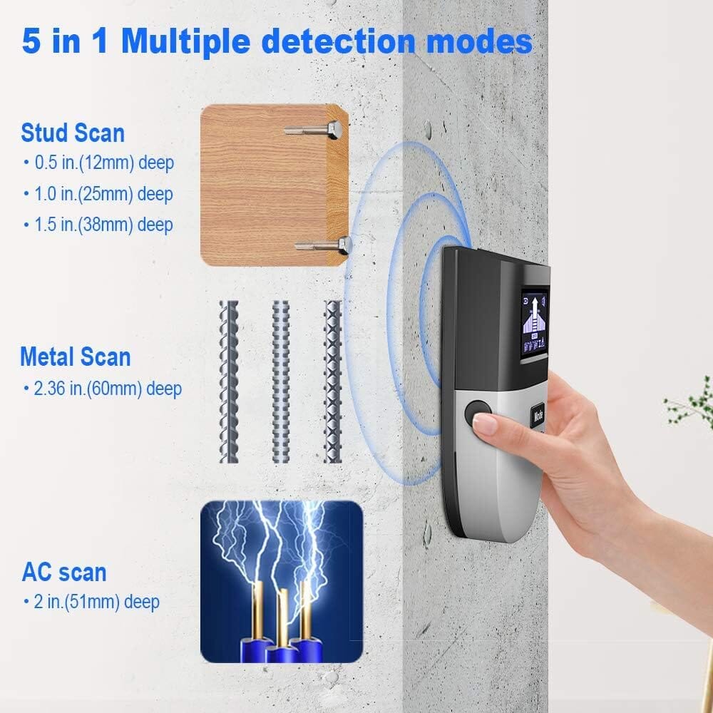 Stud Finder Wall Scanner – 5 in 1 Stud Sensor – Center Finding with LCD Display – with 9-Volt Battery Free Shipping Pices