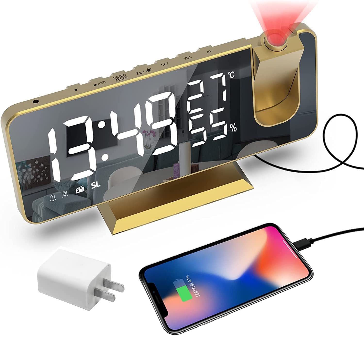 Bedroom Projection Digital Alarm Clock 2025 Unisex