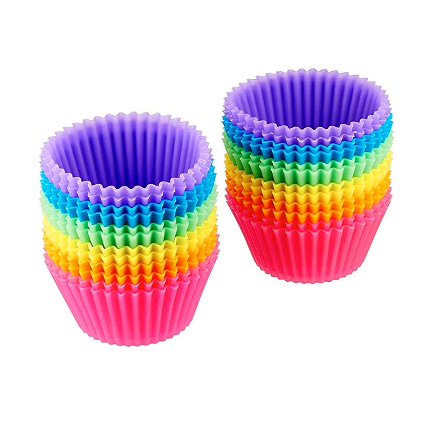 24-Pack: Multicolored Reusable Silicone Baking Cups Liner for Cupcakes and Muffins Cheap Sale How Much