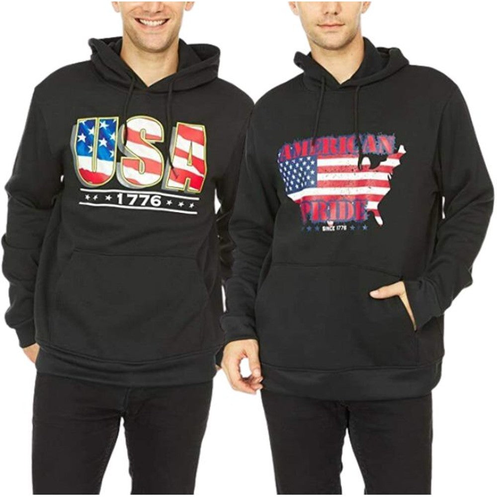 2-Pack: Men's Fleece-Lined Pullover Hoodies Browse Cheap Online