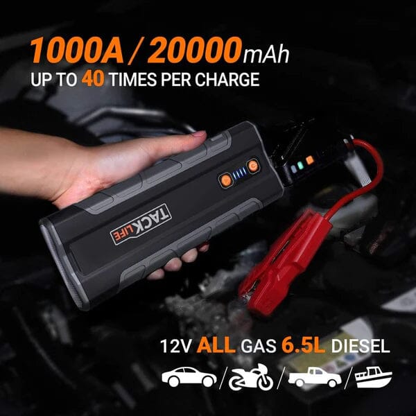 Jump Starter 1000A Peak 20000mAh 12V Car Jumper Black T8 MAX With Mastercard Cheap Pice